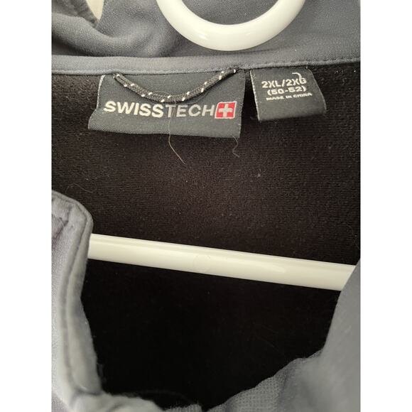 Swiss Tech 2XL (50-52) Rain Resistant Soft Shell Men's Jacket Gray Zip Up. - Picture 2 of 9
